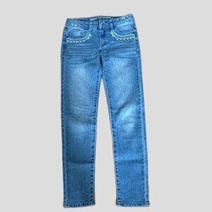 GIRLS ROUTE 66 SKINNY EMBROIDERED BUTTERFLY JEANS KIDS SIZE 10